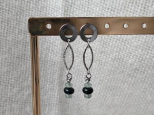 Oorstekers (zilver) groene jaspis