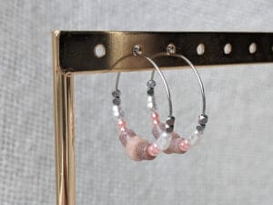 Oorringen (zilver) zalm roze