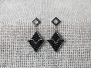 Oorstekers (zilver) zwart