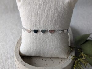 Hartjes armband (zilver)