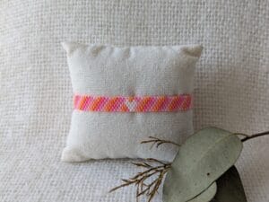 Weef armband strepen & kleur hart (goud)